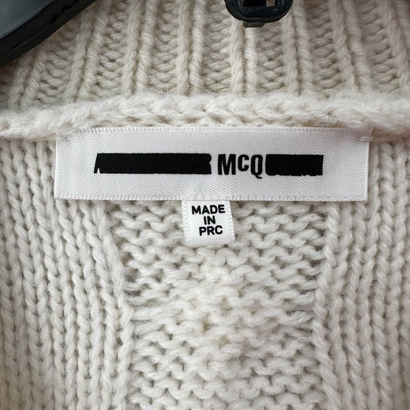 STUNNING MCQ Alexander McQueen Cable Knit Sweater XS Cashmere Alpaca Wool EUC - Picture 10 of 15